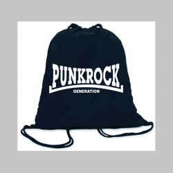Punk rock Generation ľahké sťahovacie vrecko ( batôžtek / vak ) s čiernou šnúrkou, 100% bavlna 100 g/m2, rozmery cca. 37 x 41 cm